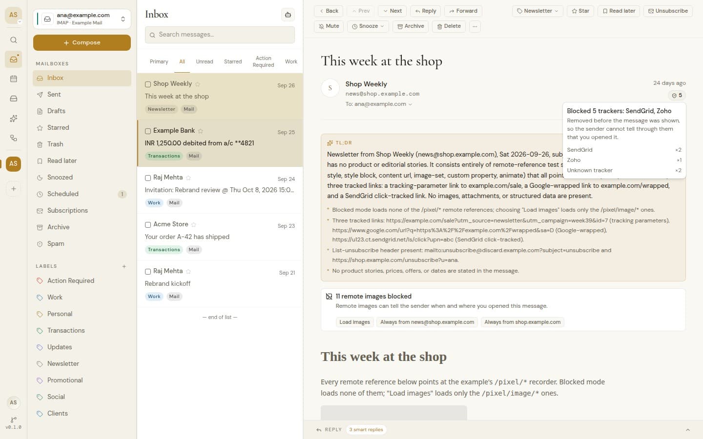 Trackers and tracking links