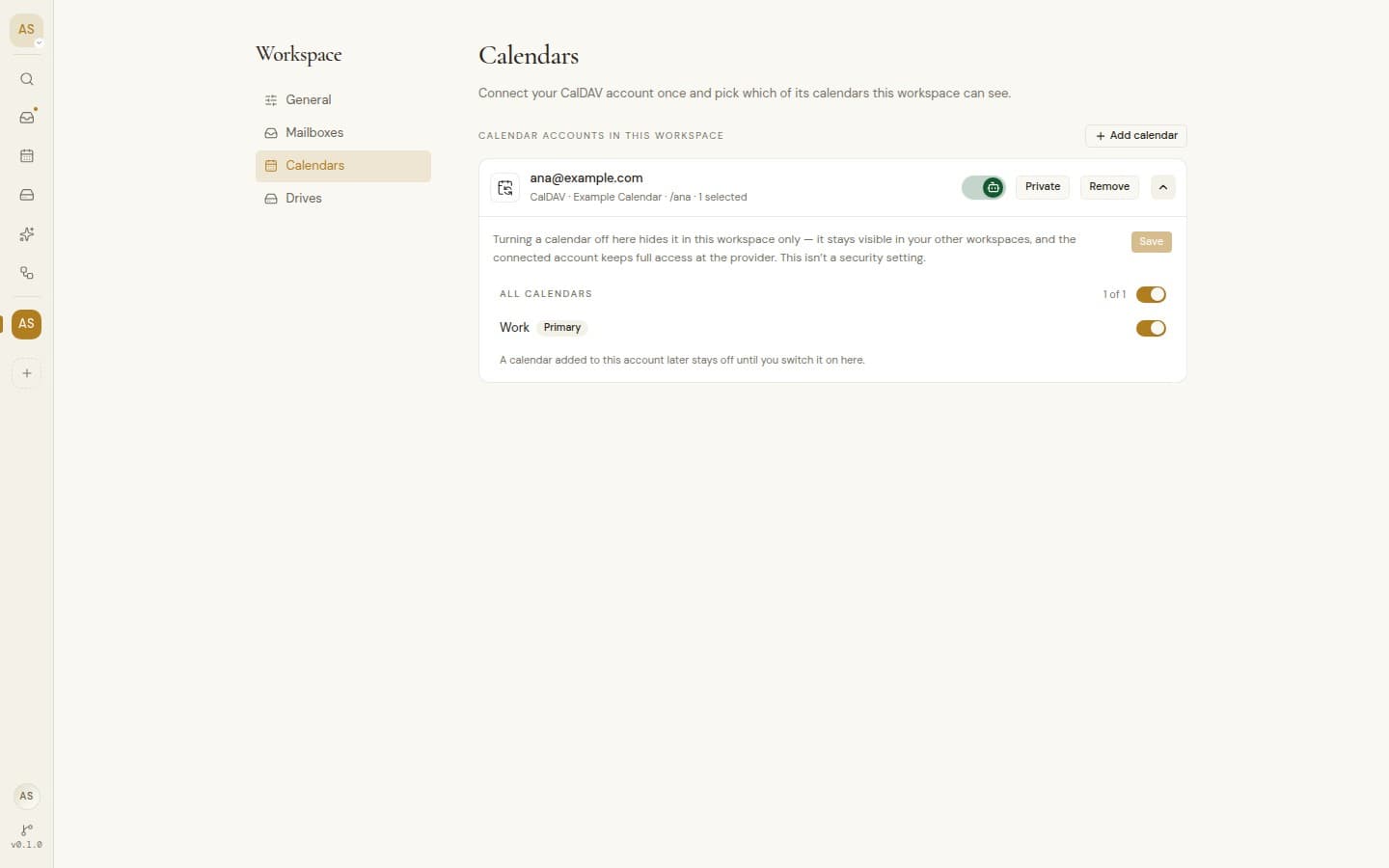 Choose per workspace