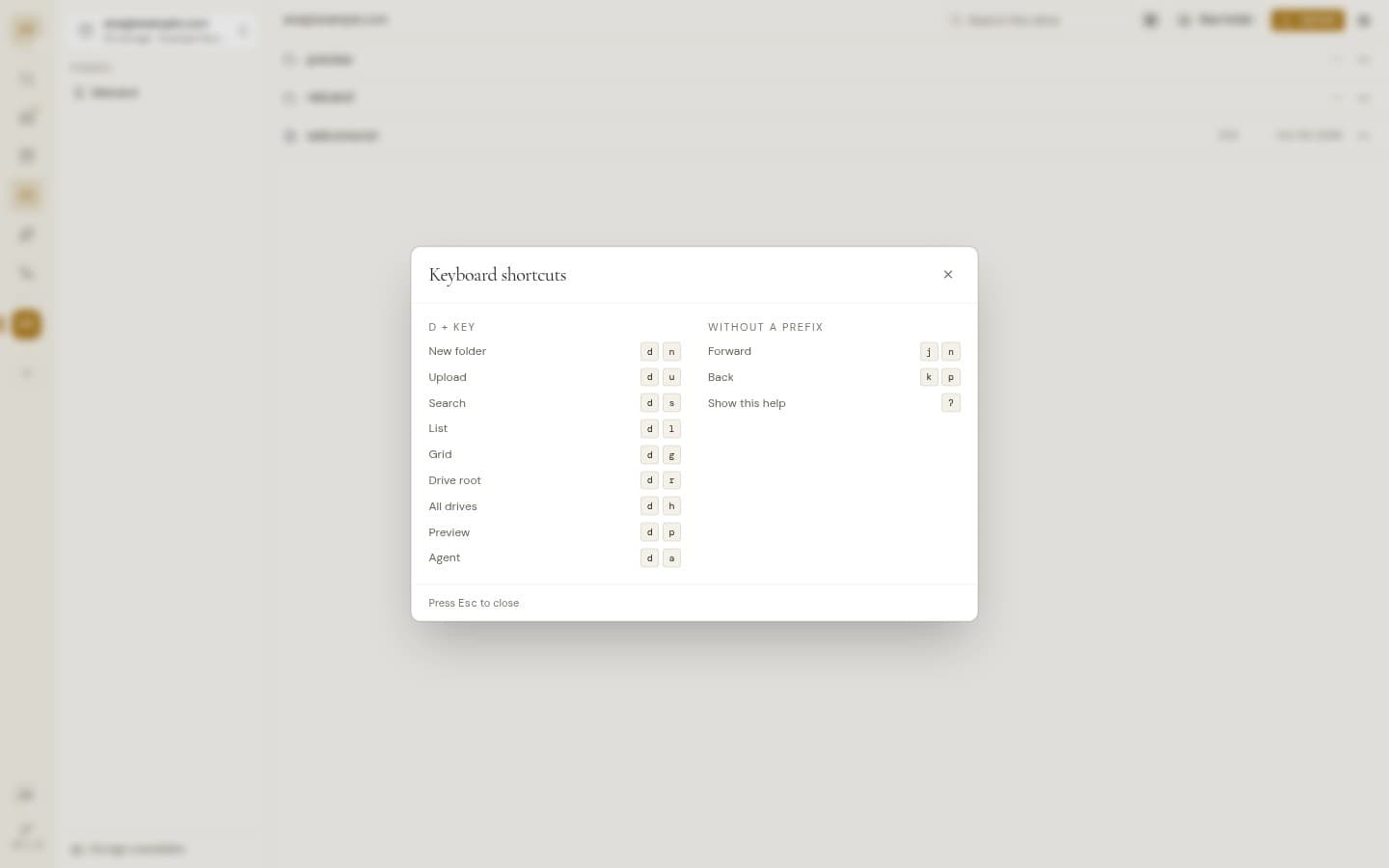 Keyboard shortcuts