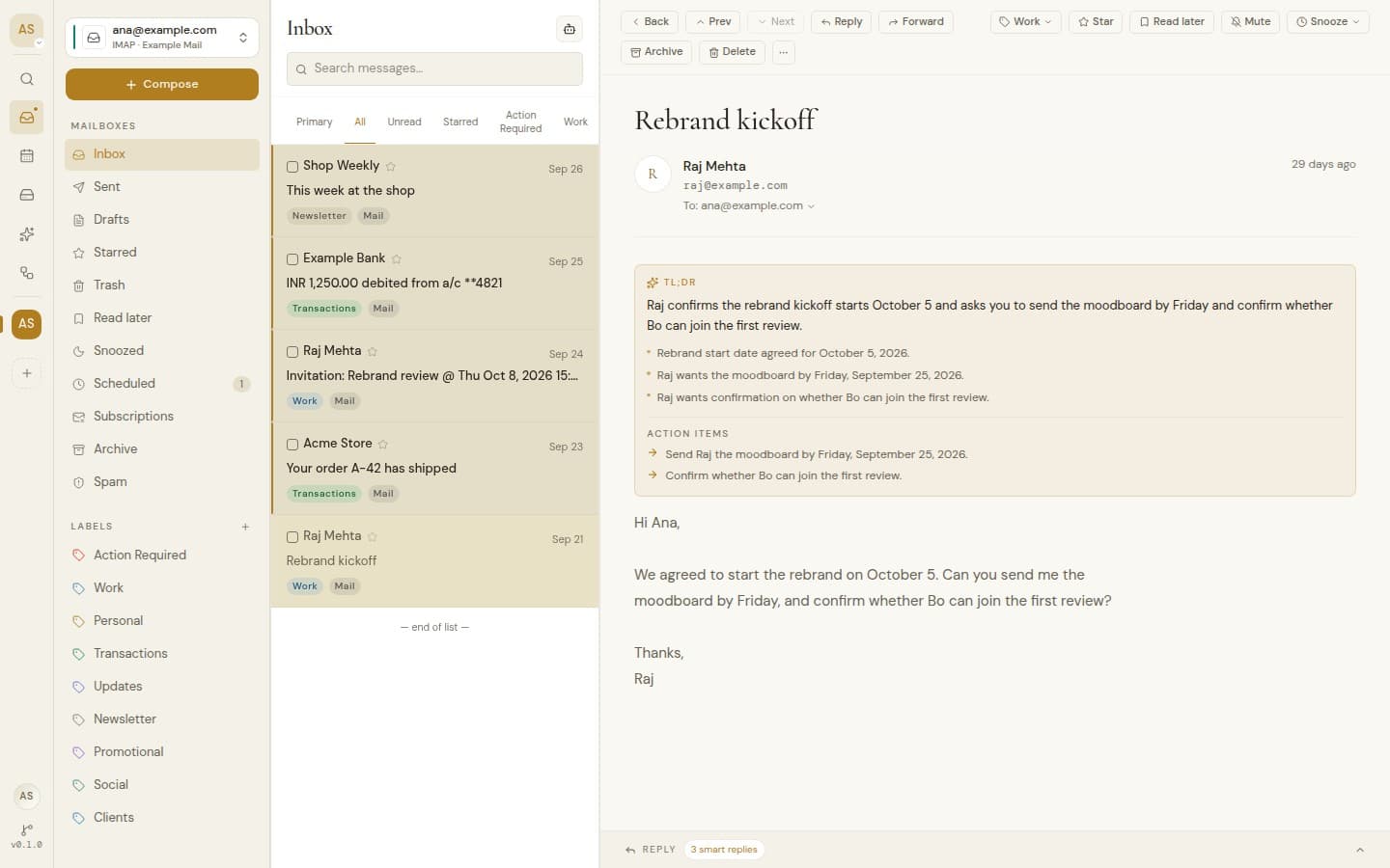 All inboxes in one list