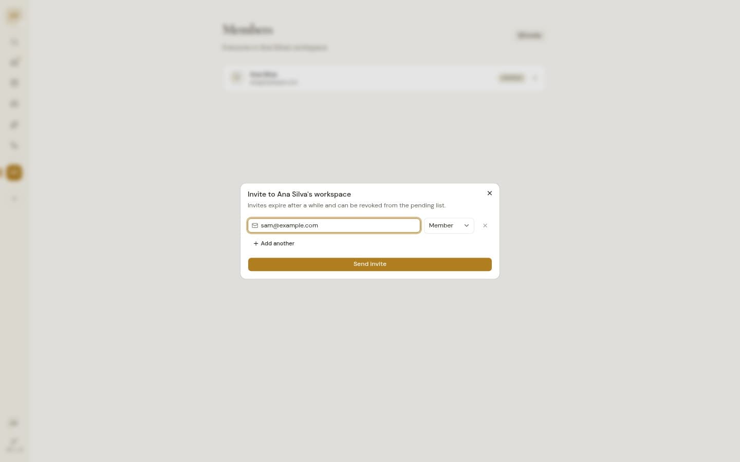 Invites by email